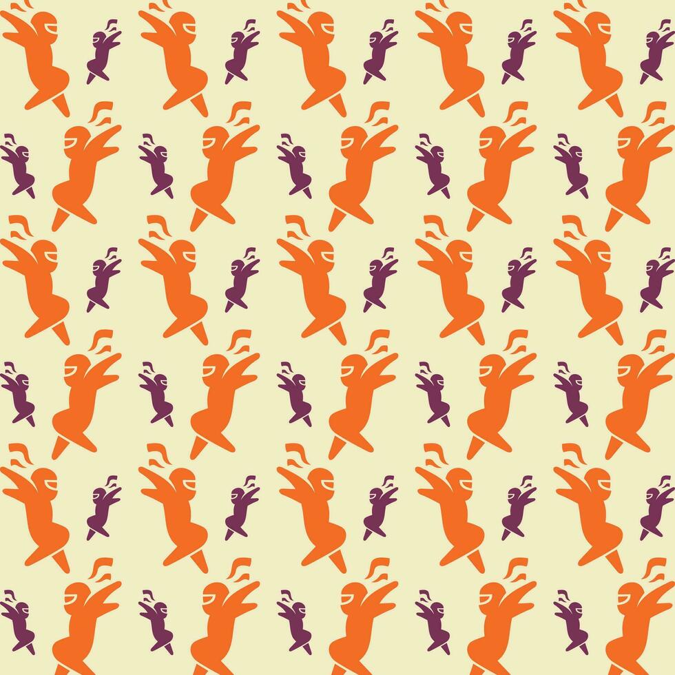 Ninja jump trendy smart pattern colorful illustration background vector