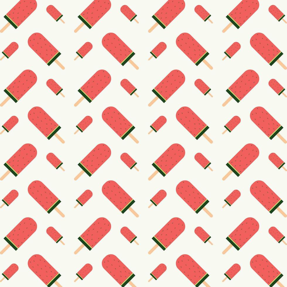 watermelon ice cream stick design vector illustration seamless pattern background
