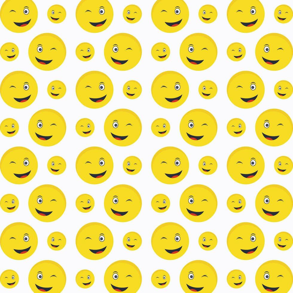 Wink emoji pattern design colorful abstract vector illustration background