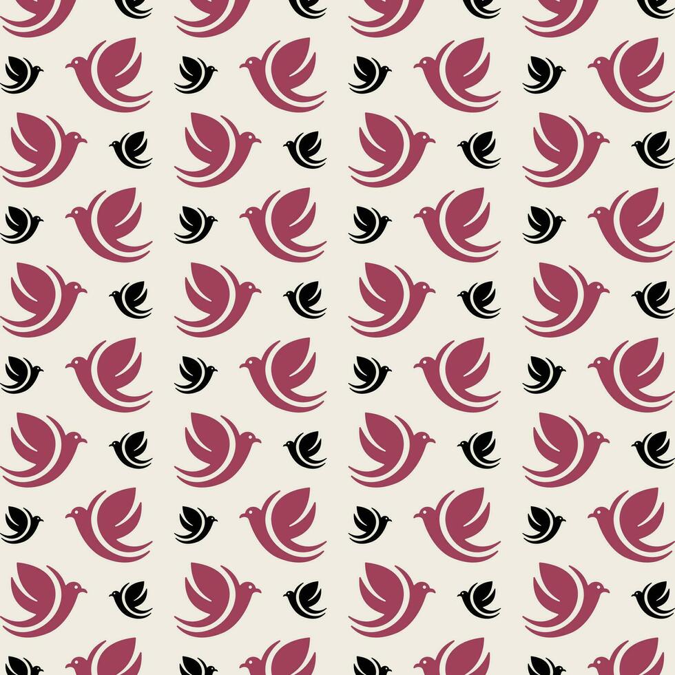 Flying bird repeating smart trendy pattern colorful background vector