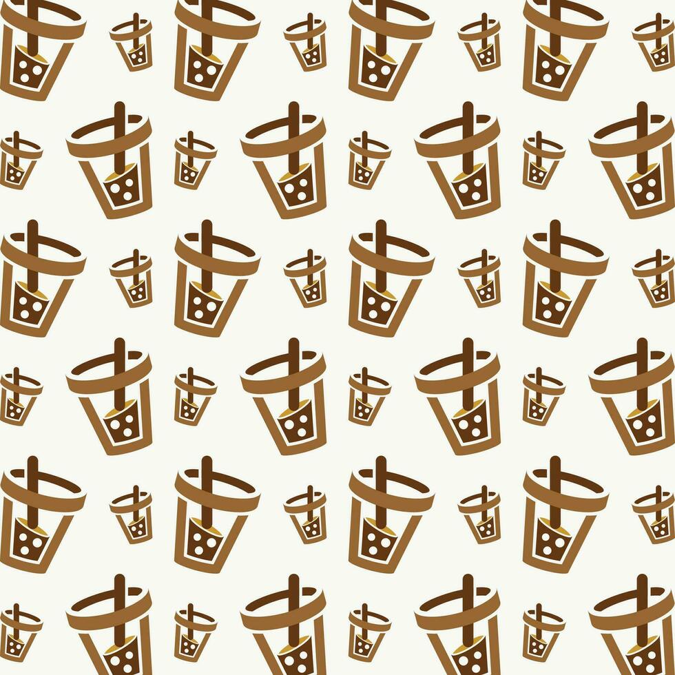 Bubble Drink repeating cute seamless pattern vector illustration