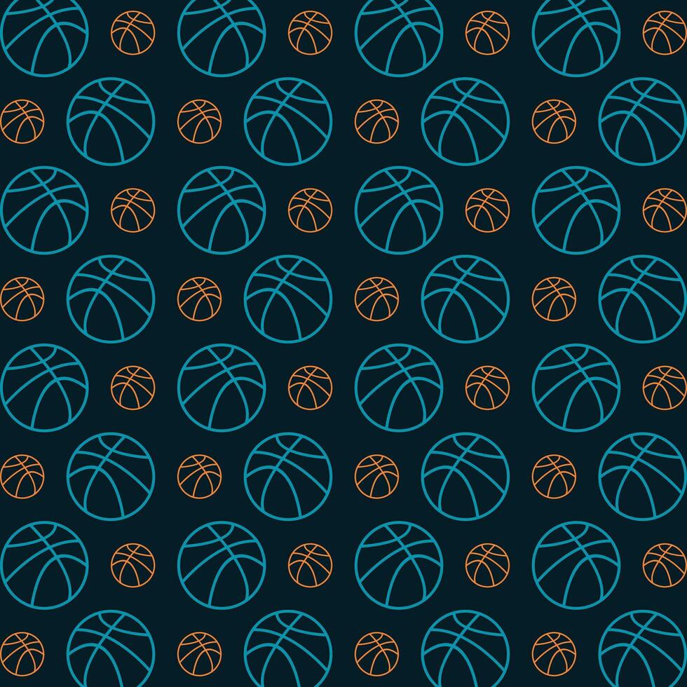 Basket Ball trendy abstract pattern repeating vector illustration background