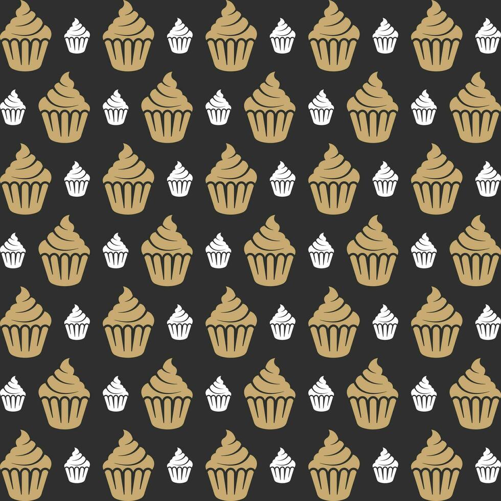 Cupcake repeating pattern background vector illustration