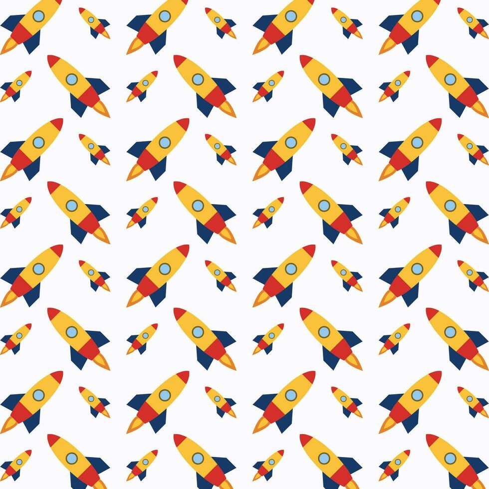 Space Ship pattern design colorful abstract vector illustration background