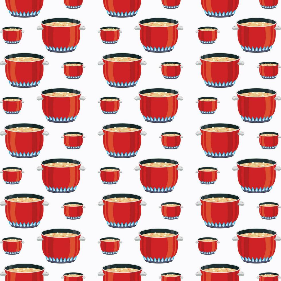Cooking pot abstract colorful pattern vector illustration