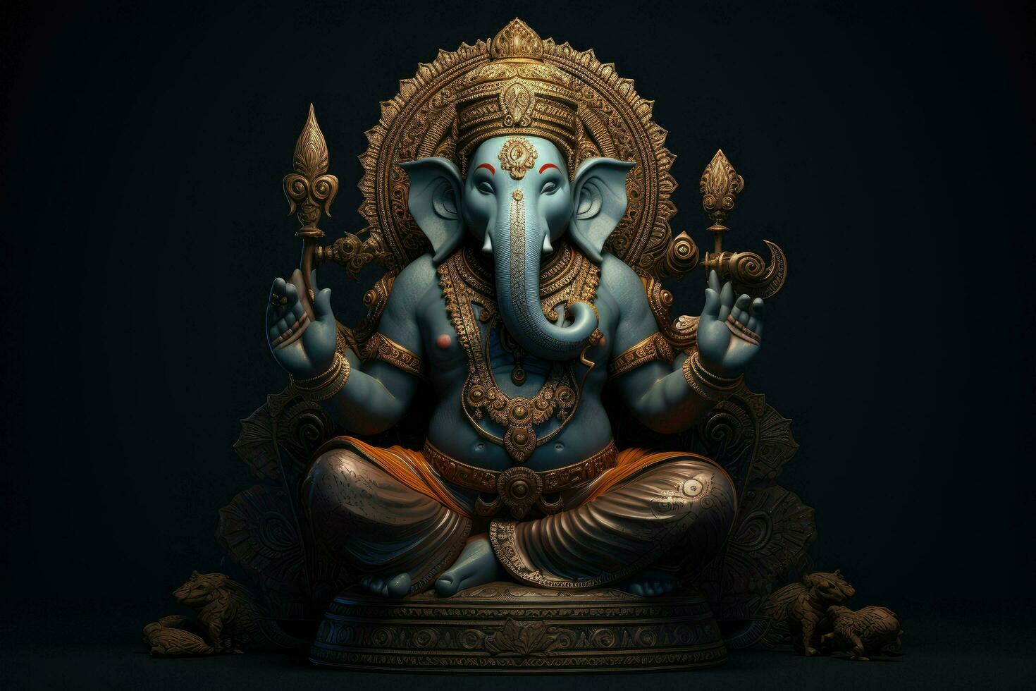 AI generated Beautiful Lord Ganesh AI generated photo