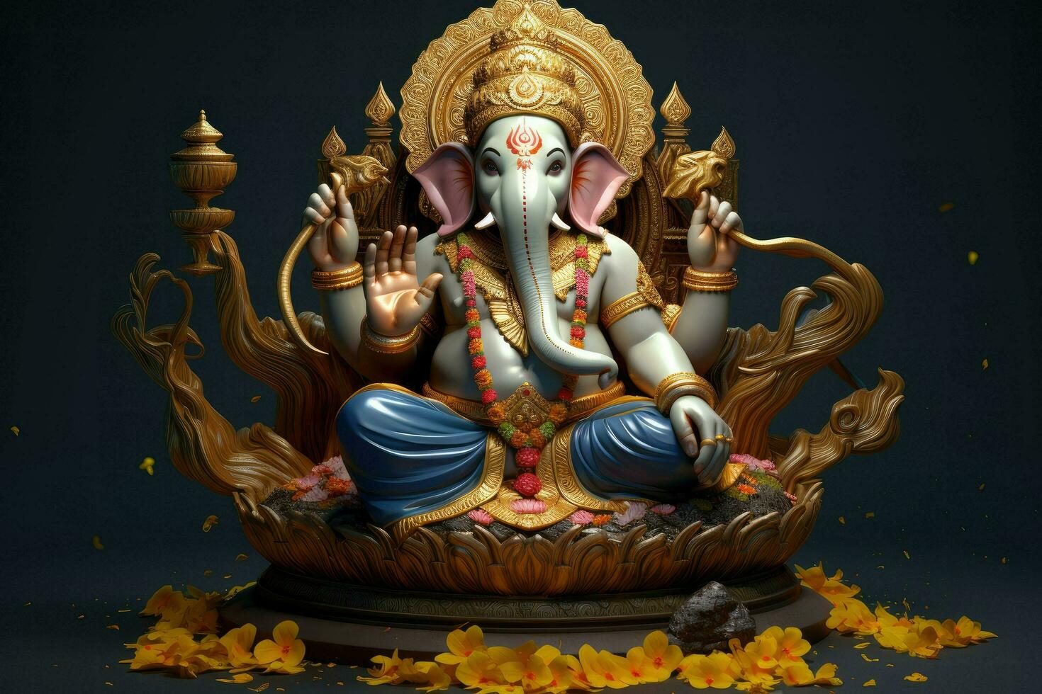 AI generated Beautiful Lord Ganesh AI generated photo