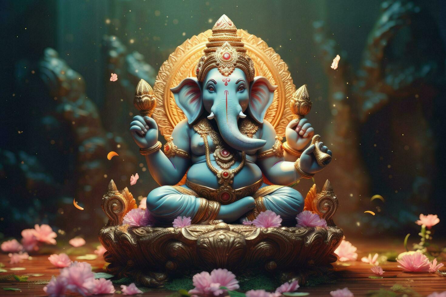 AI generated Beautiful Lord Ganesh AI generated photo