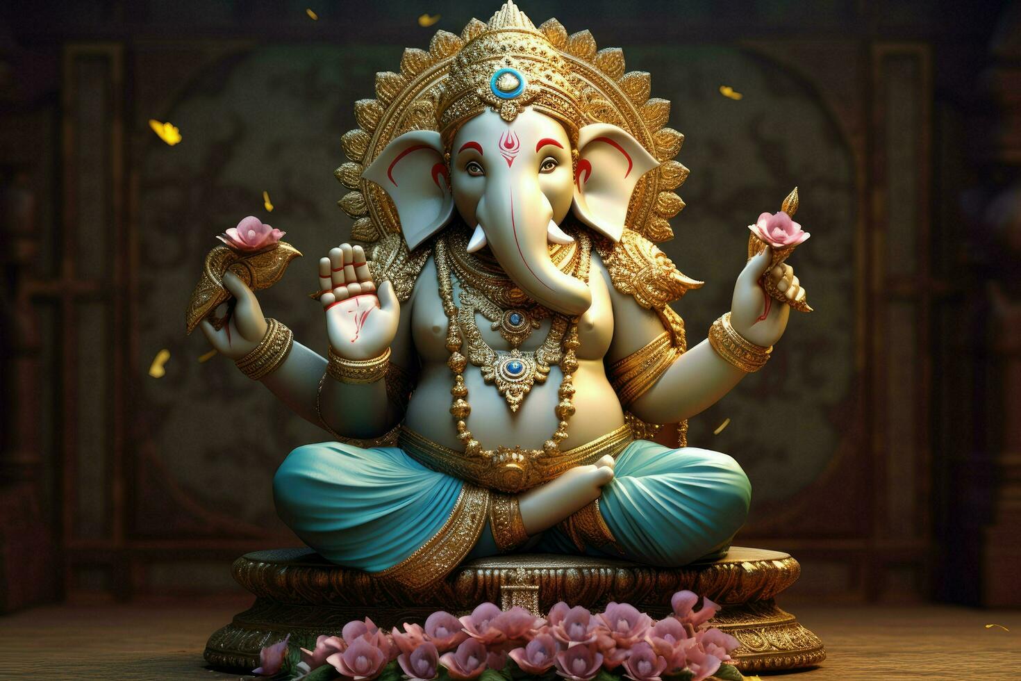 AI generated Beautiful Lord Ganesh AI generated photo