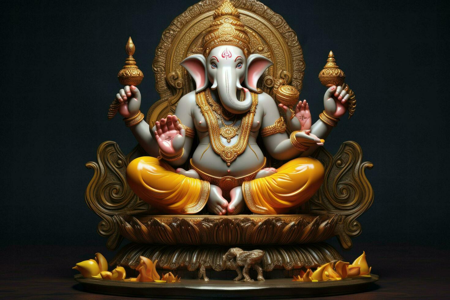 AI generated Beautiful Lord Ganesh AI generated photo