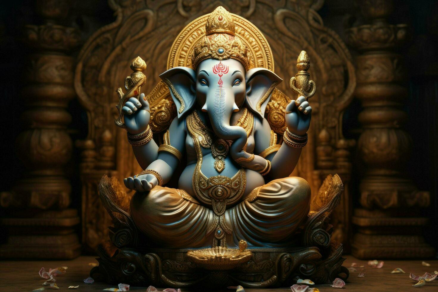 AI generated Beautiful Lord Ganesh AI generated photo