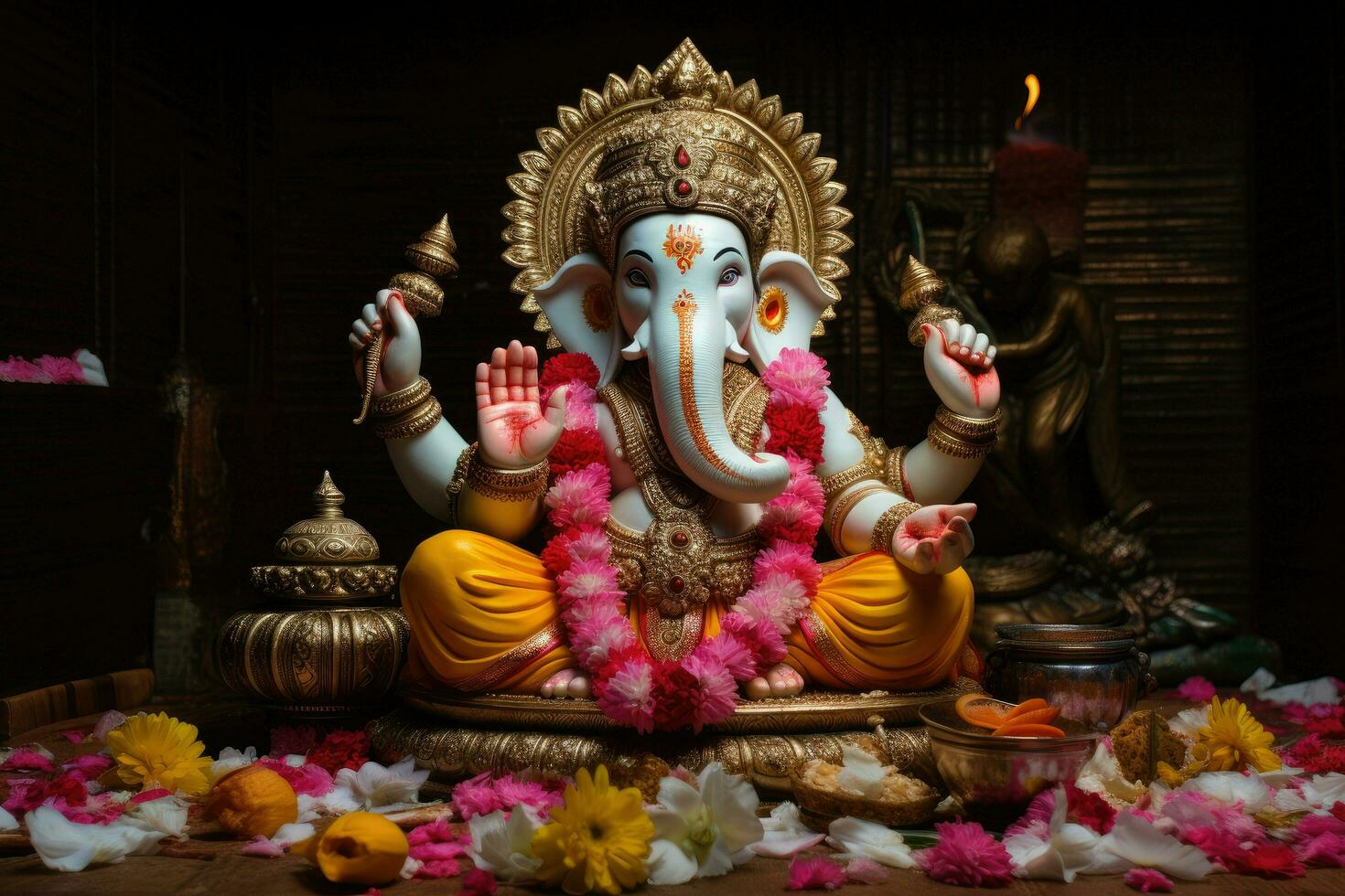 AI generated Beautiful Lord Ganesh AI generated photo