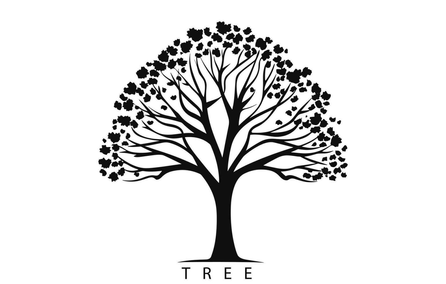 árbol siluetas vector ilustración, árbol silueta aislado en blanco antecedentes