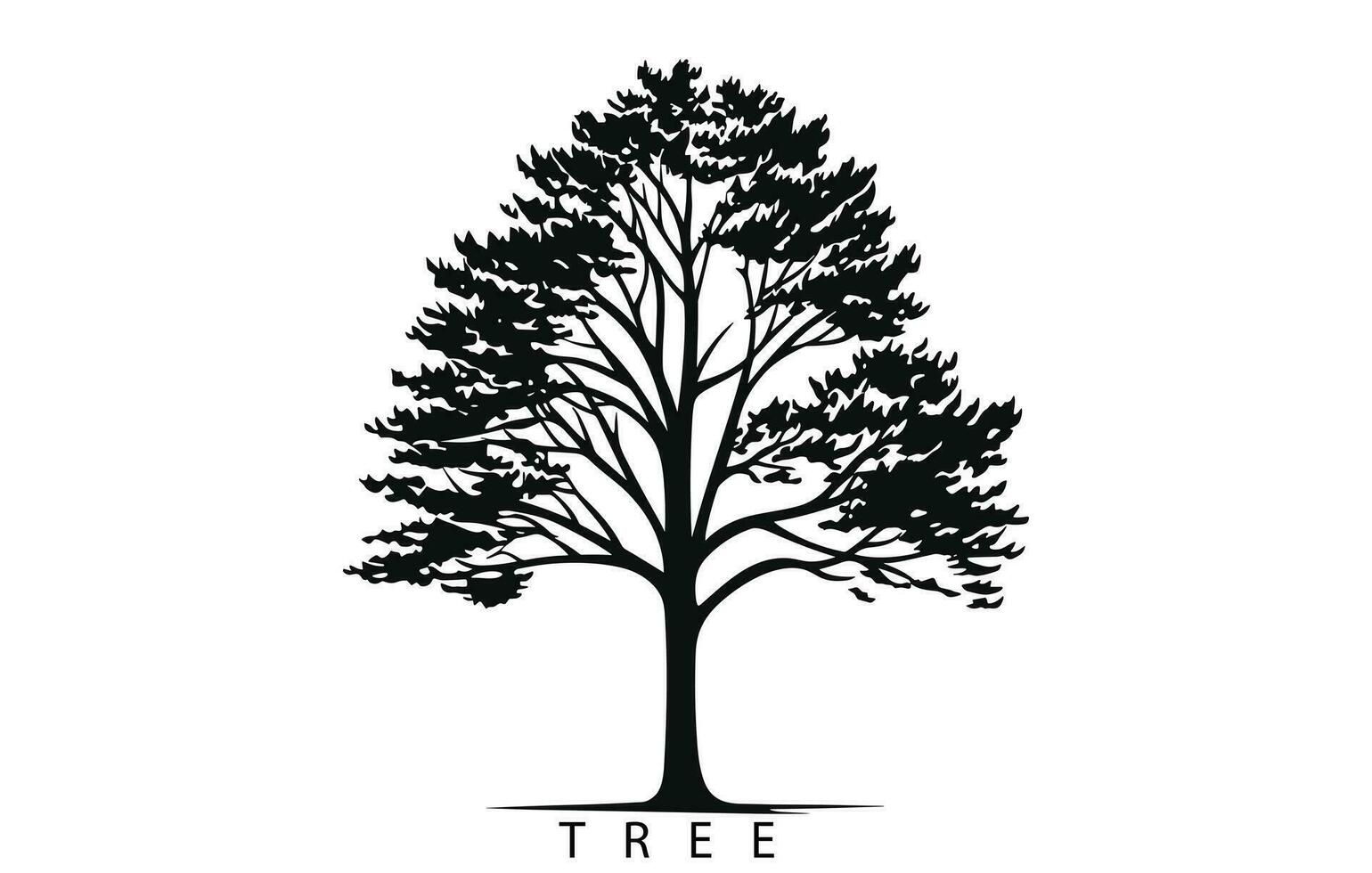 árbol siluetas vector ilustración, árbol silueta aislado en blanco antecedentes