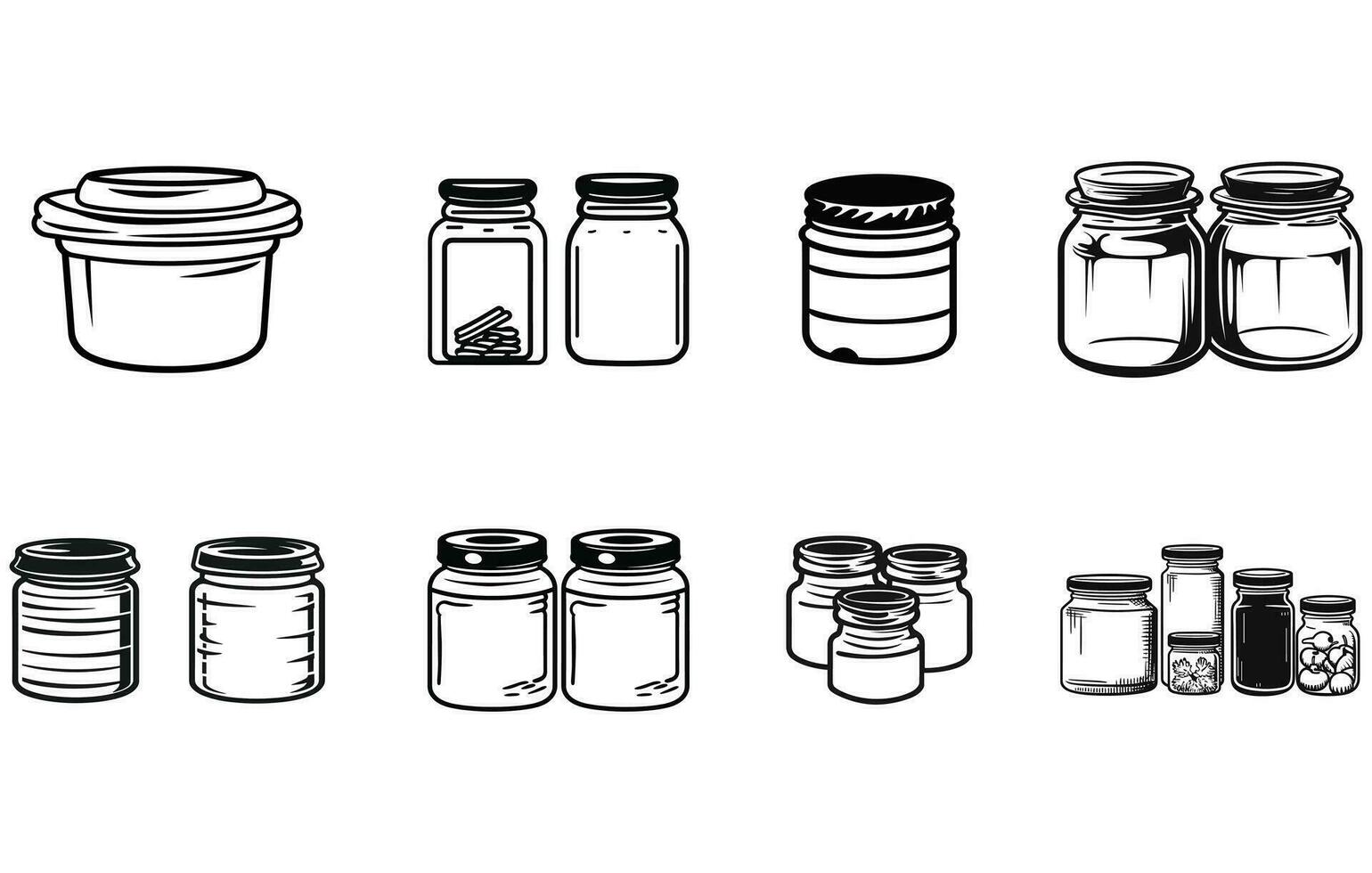 Plastic containers icon silhouette , Food storage containers silhouette vector