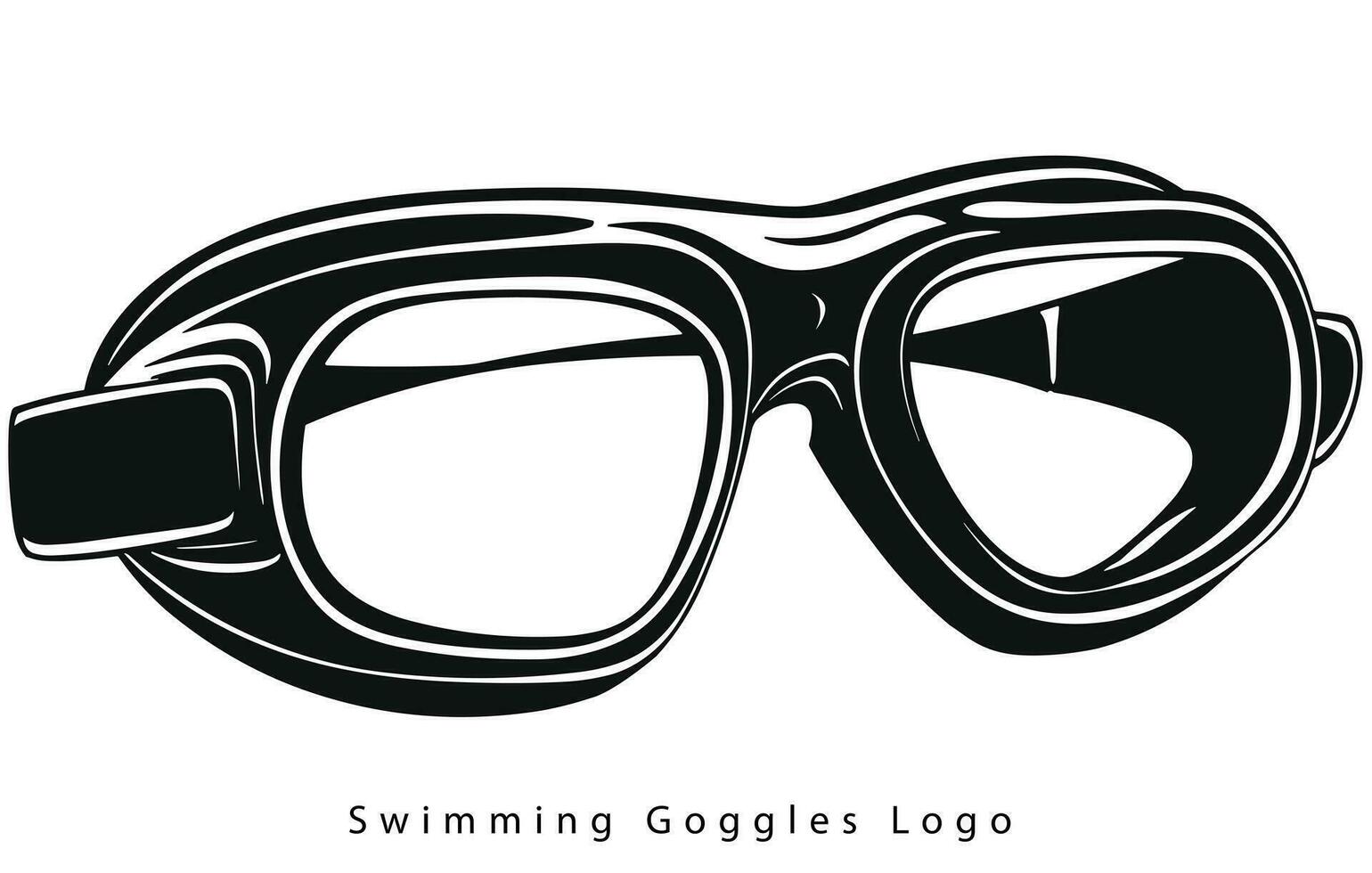 Graphic flat design drawing stylized glasses for swimming logo vector