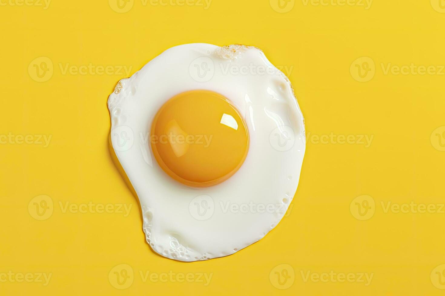 AI generated Fried egg on a yellow background. AI Generated photo