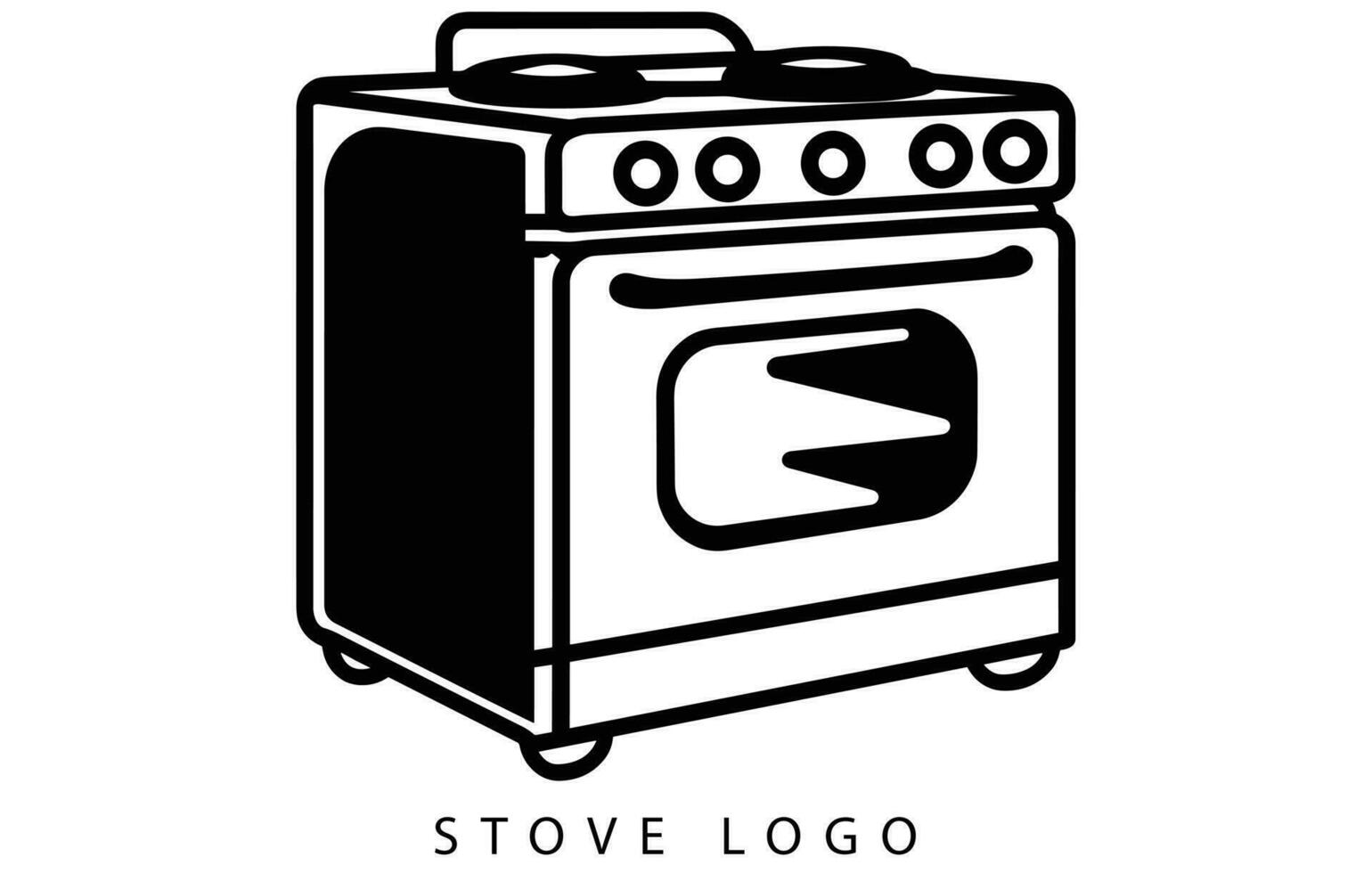 diseño de vector de logotipo de icono de estufa