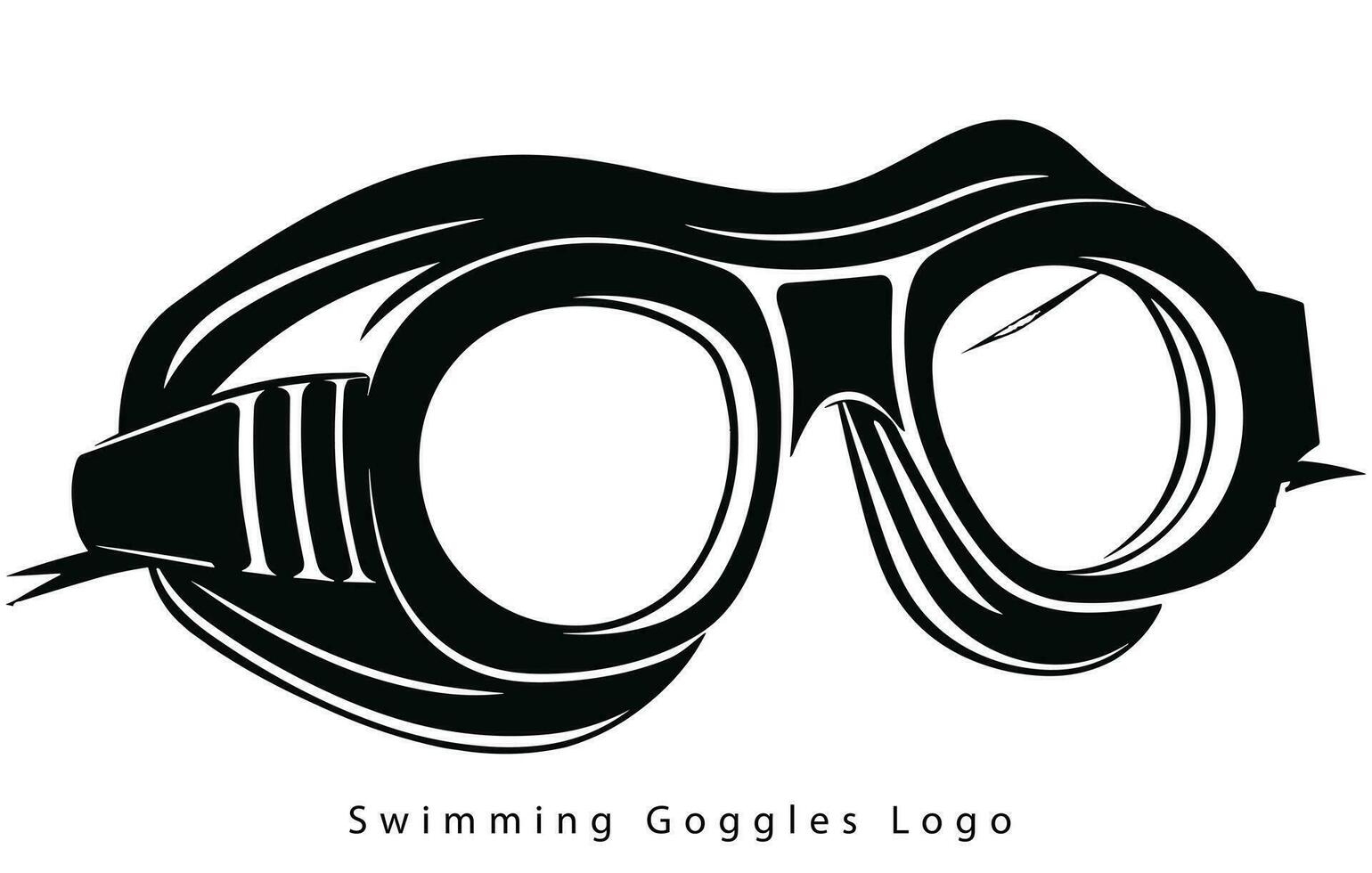 Graphic flat design drawing stylized glasses for swimming logo vector