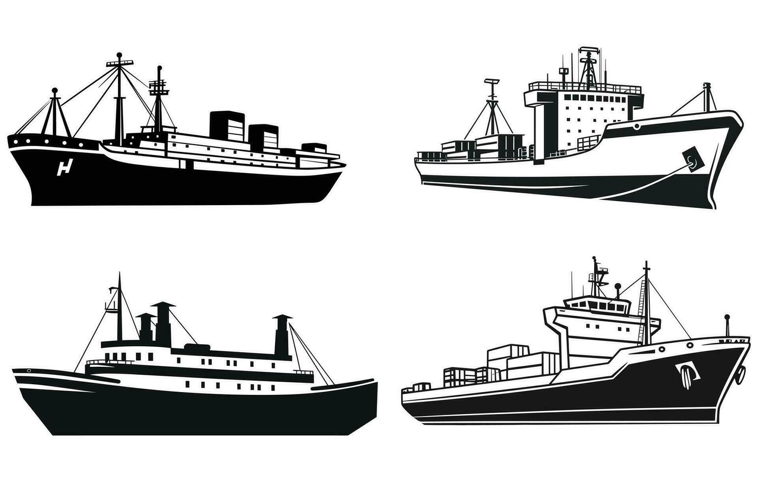 crucero Embarcacion vector silueta, barco firmar icono, vector icono