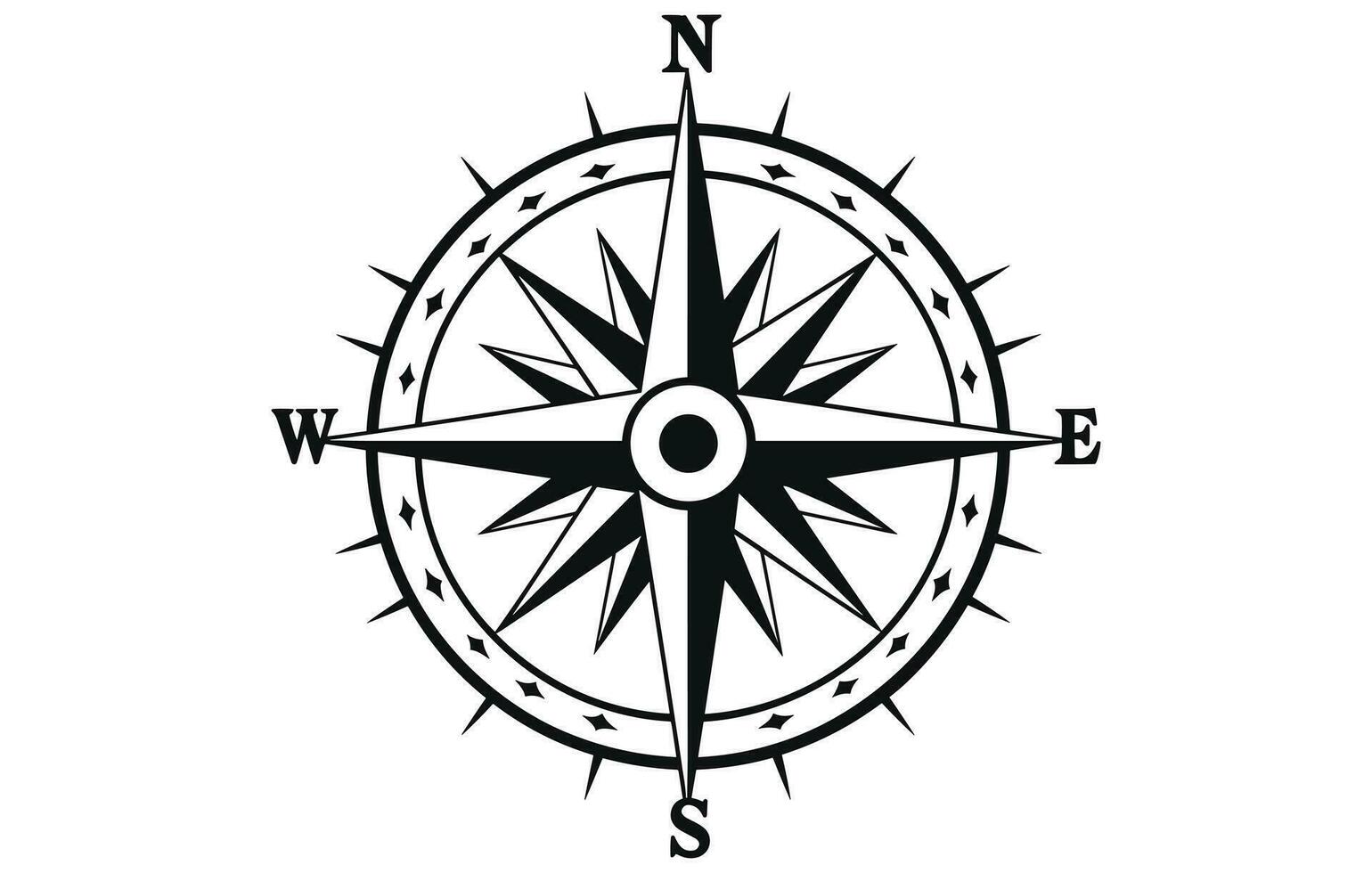 Compass Rose Icon Vector Logo, compass icon vector.