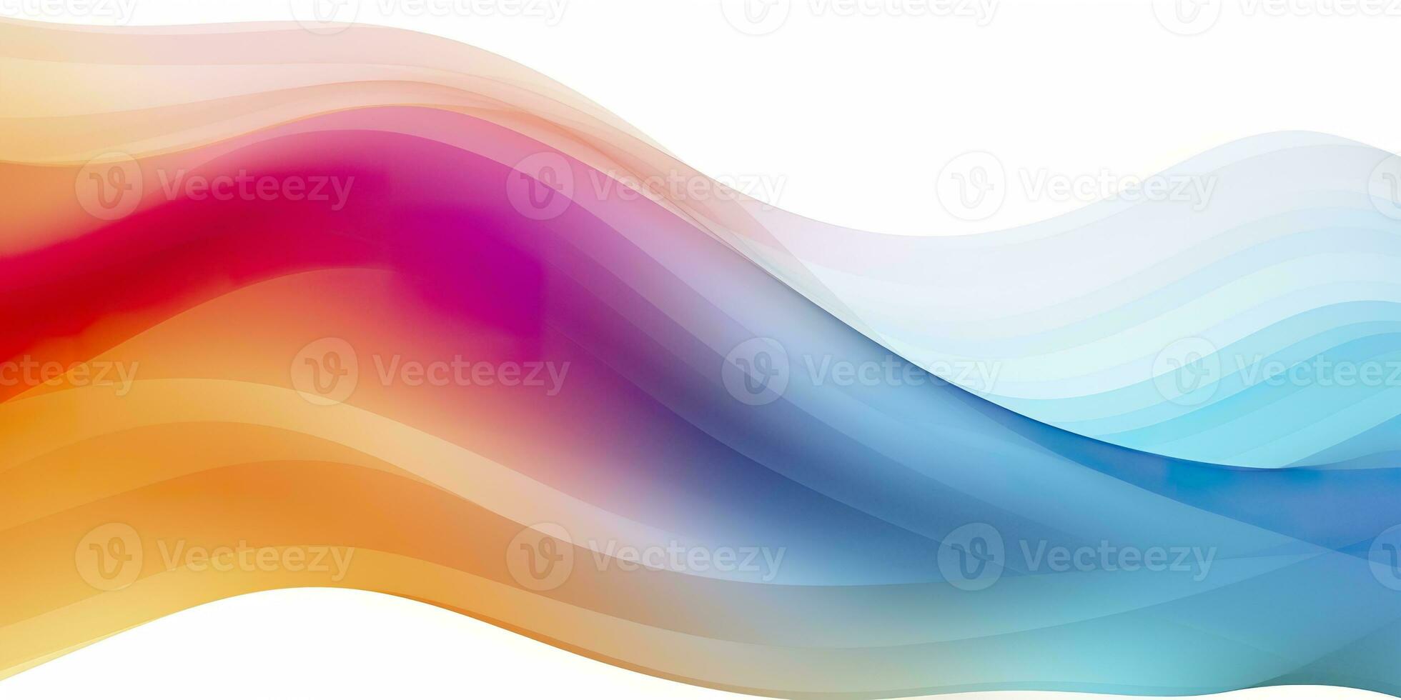 AI generated Colorful abstract wave lines flowing horizontally on a white background, ideal for technology, music, science and the digital world. AI Generative photo