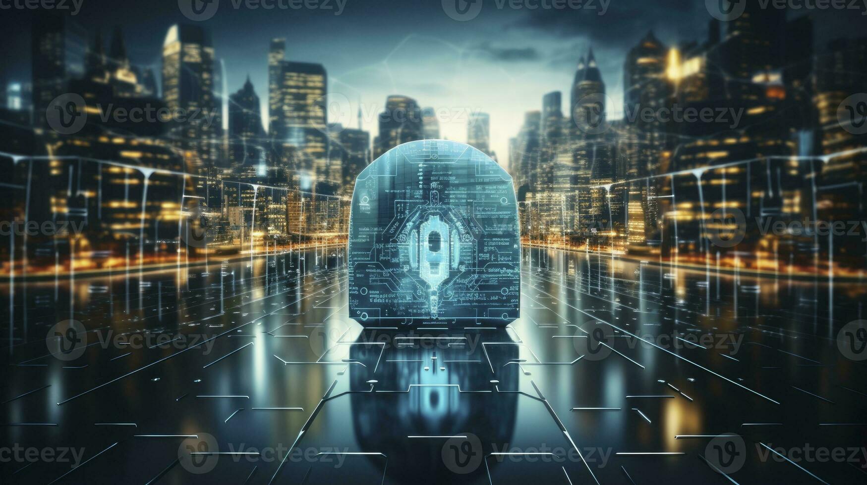 AI generated Cybersecurity in the Digital Business Landscape. AI Generated photo