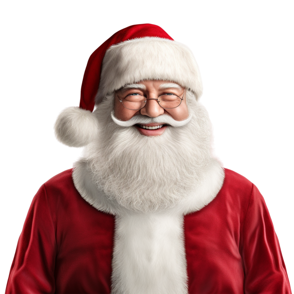 AI generated Santa Claus happy old man isolated on a transparent background png