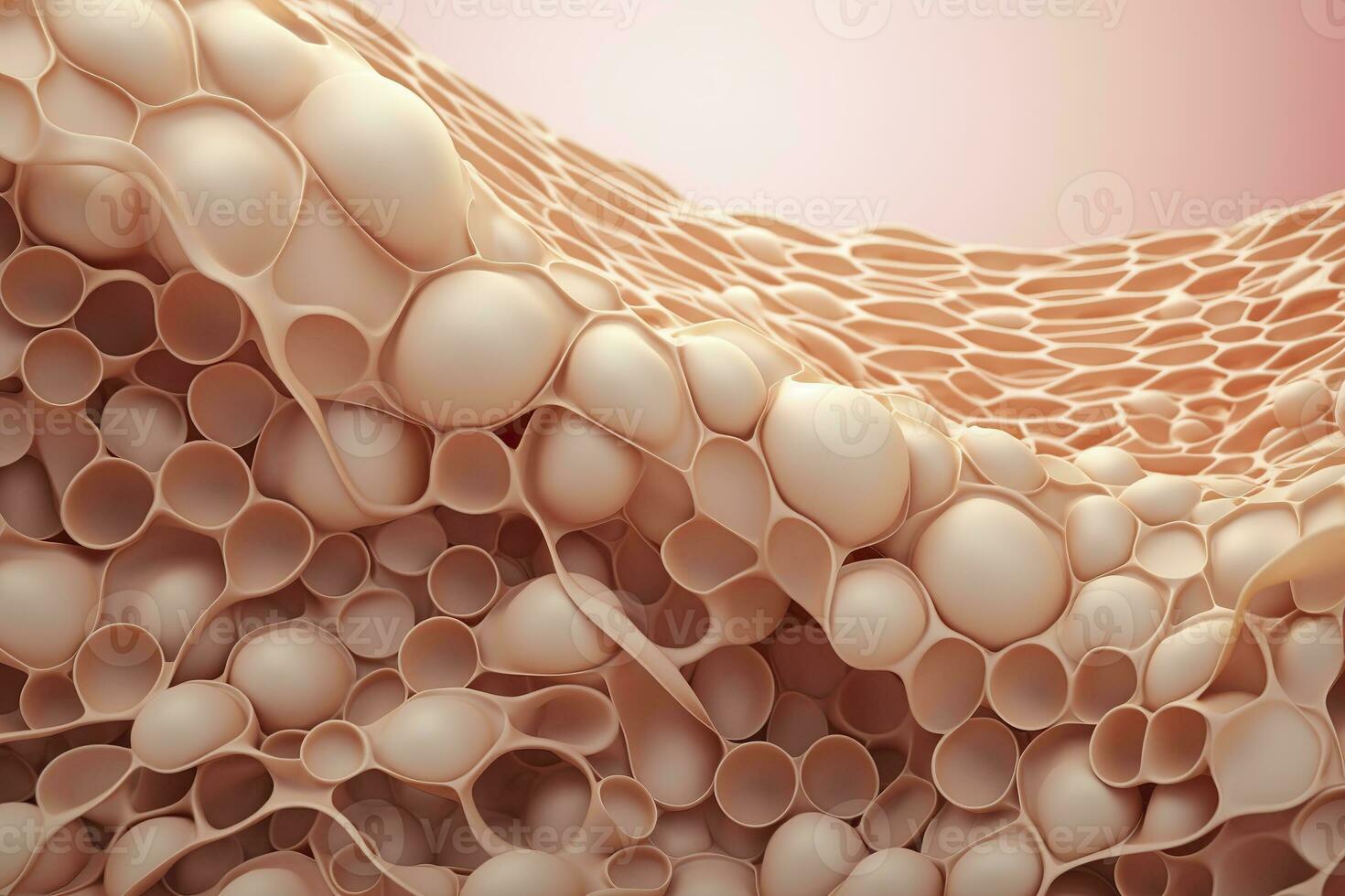 AI generated Saggy skin layer and skin cells, 3D rendering. Generative AI photo