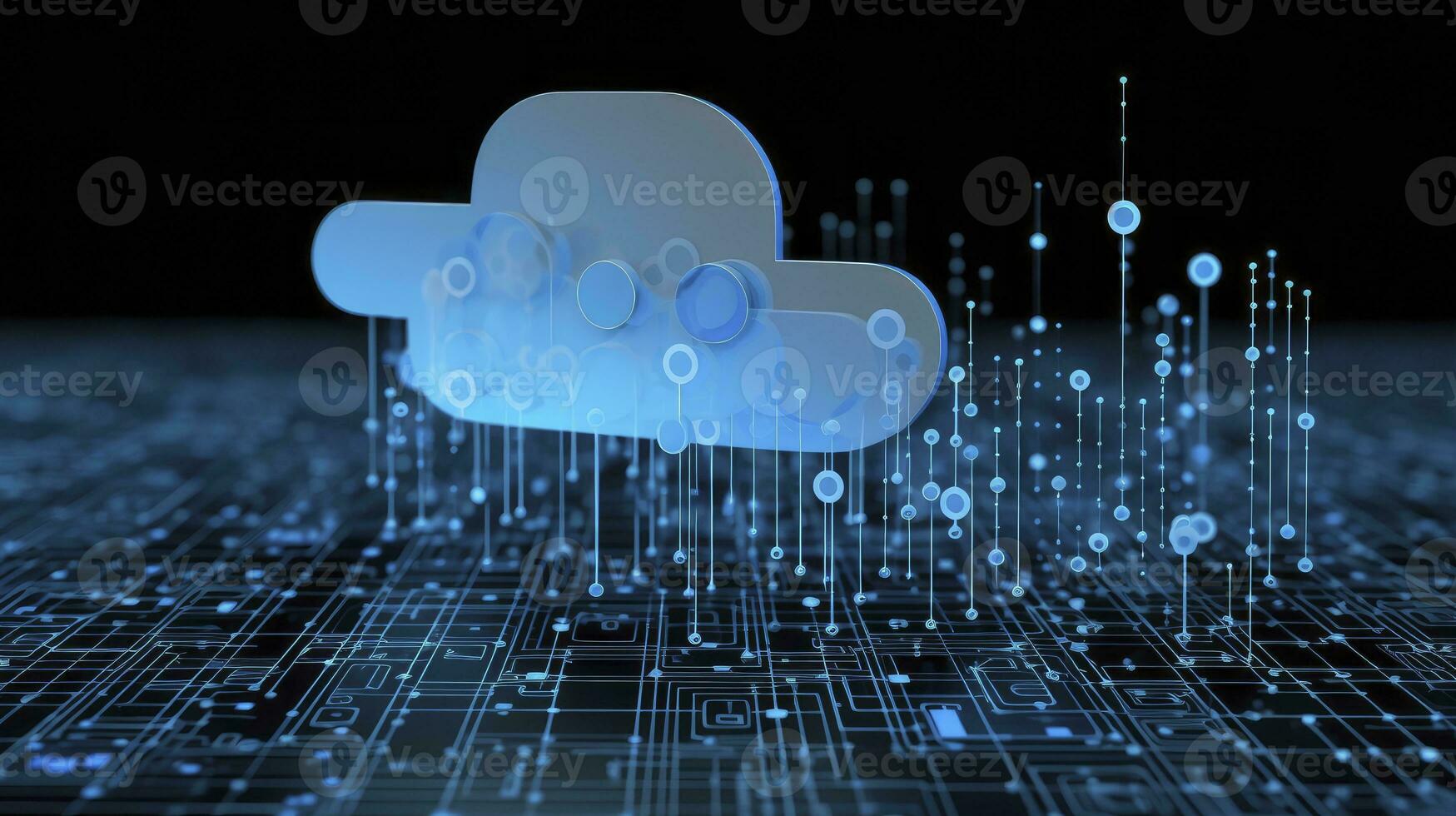 AI generated Abstract cloud computing technology concept. Generative AI. photo