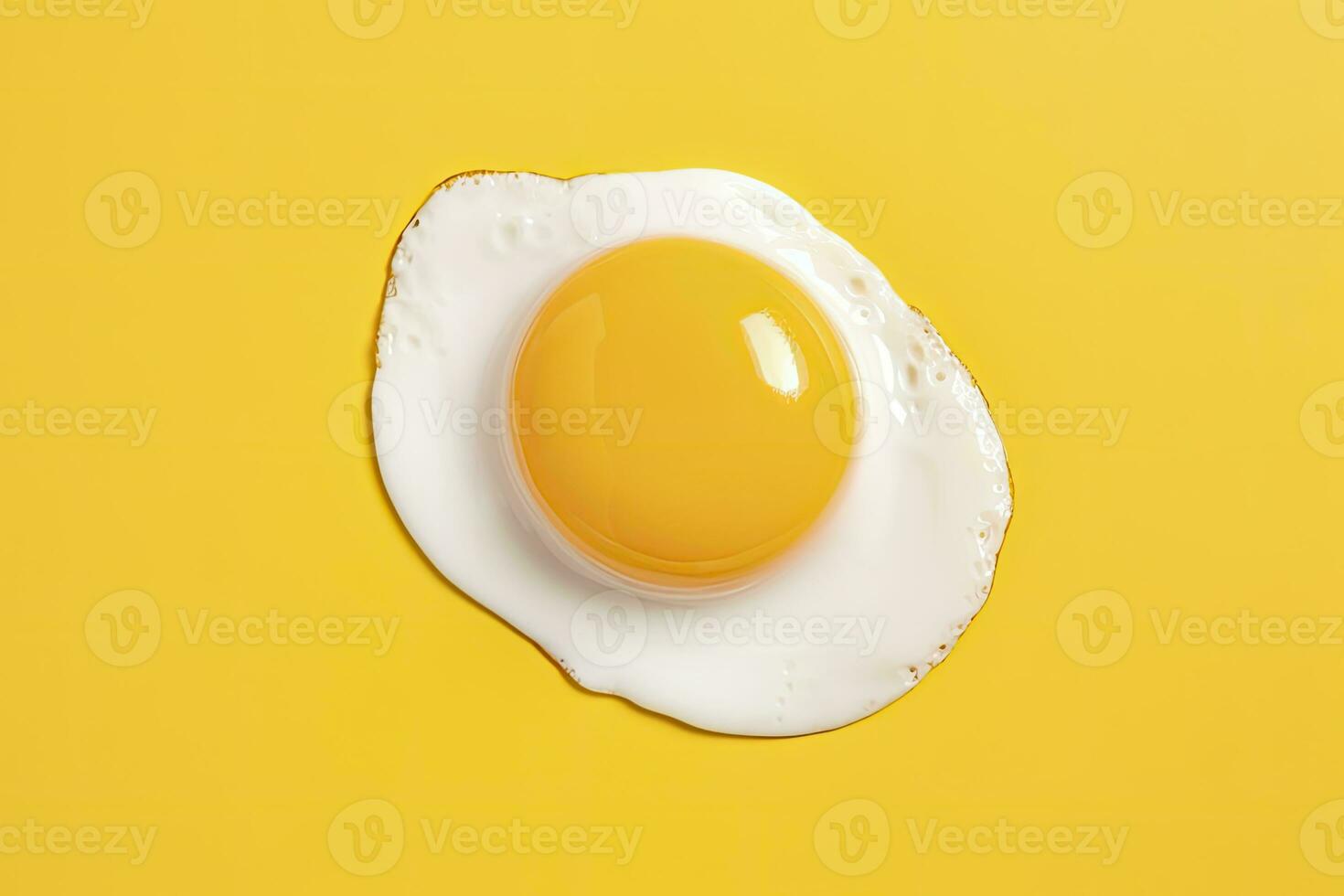 AI generated Fried egg on a yellow background. AI Generated photo