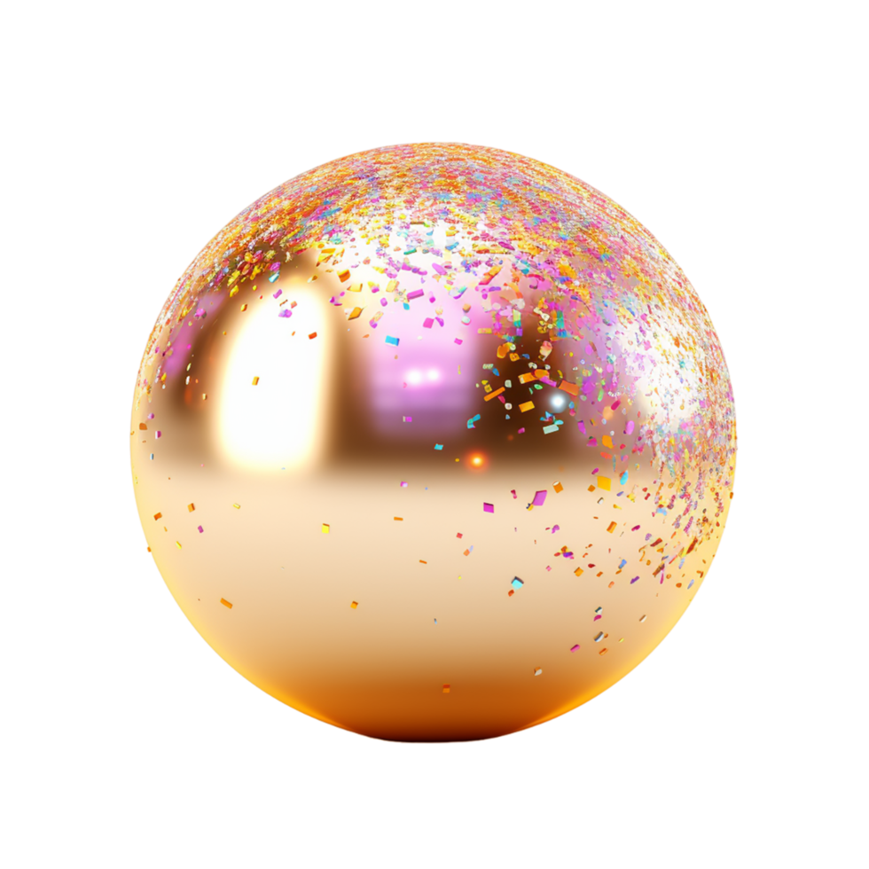 AI generated 3d gold shape sphere metal simple figure for your design on transparent background png