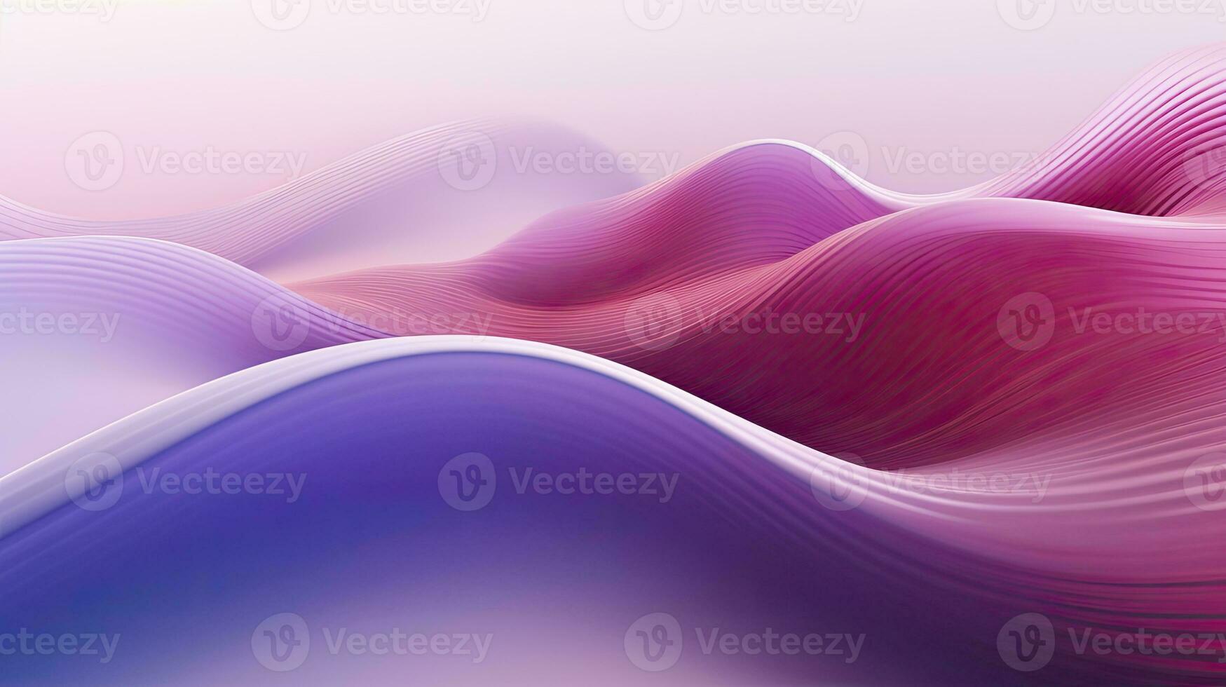 AI generated Abstract 3D image of digital waves in shades of pink and purple. AI Generated photo