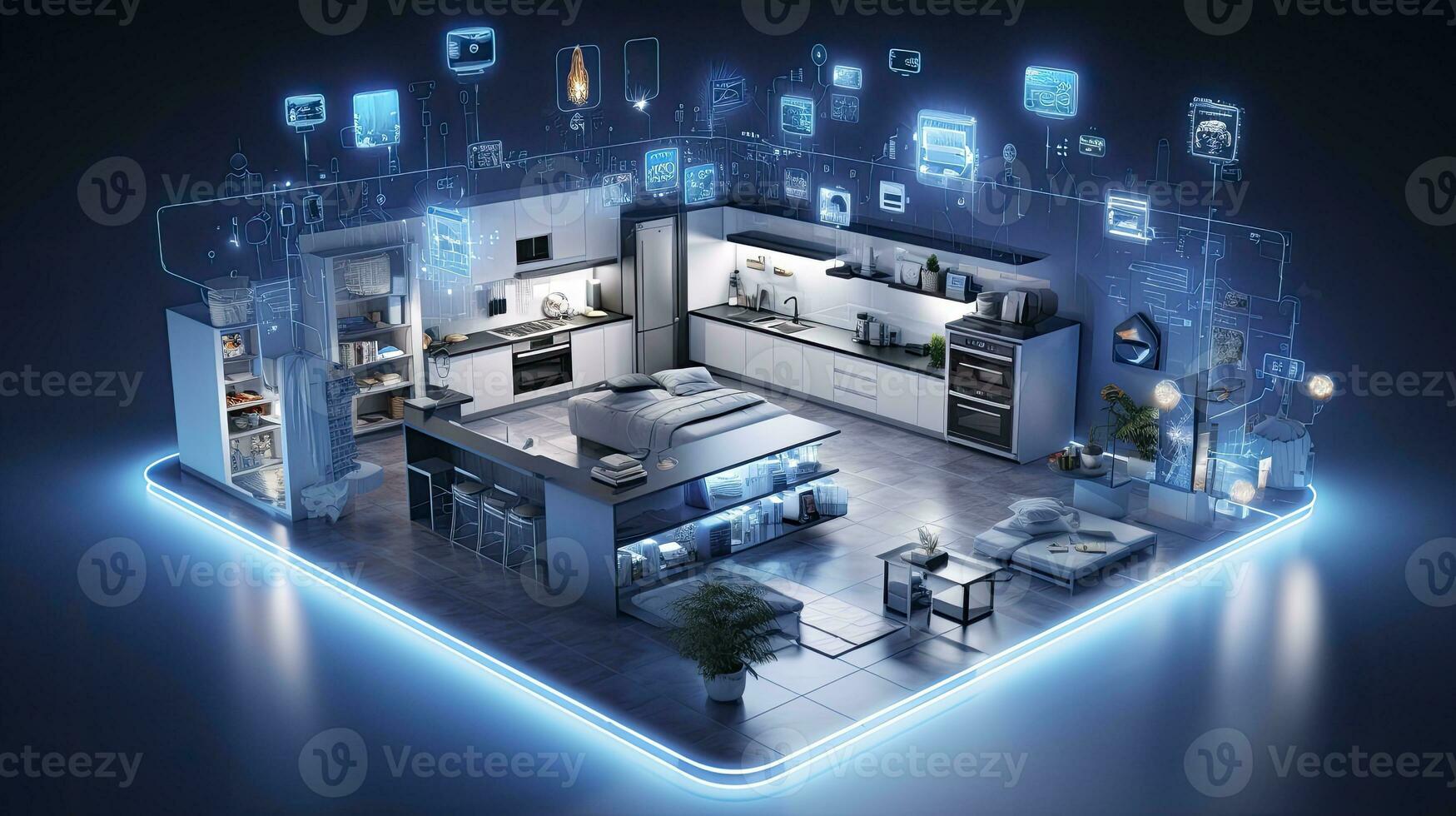 AI generated Connected Living, The IoT Revolution in Smart Homes. AI Generated photo