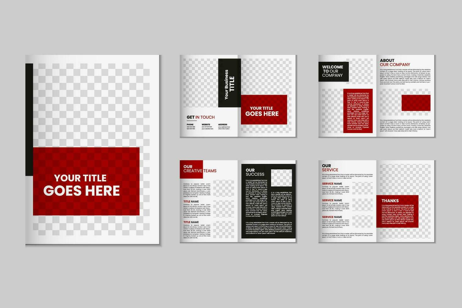 8 page a4 size brochure template design, corporate business flyer brochure, modern bi fold magazine brochure, annual report template design vector