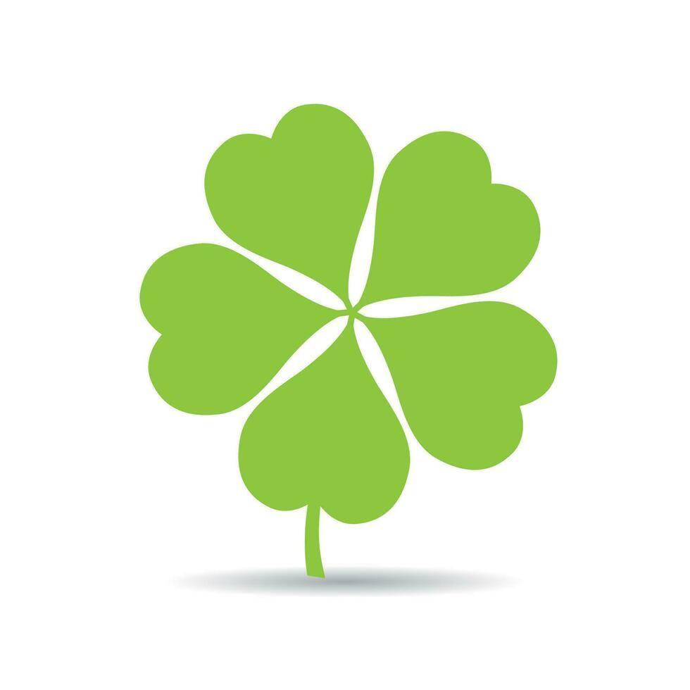 Green lucky clover leaf vector illustration isolated.