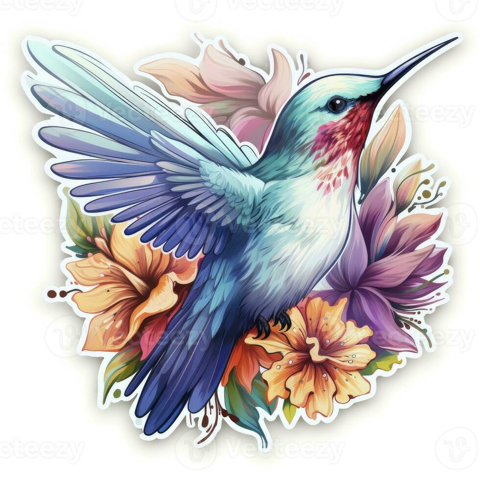 AI generated Hummingbird clipart on white background. AI Generated photo