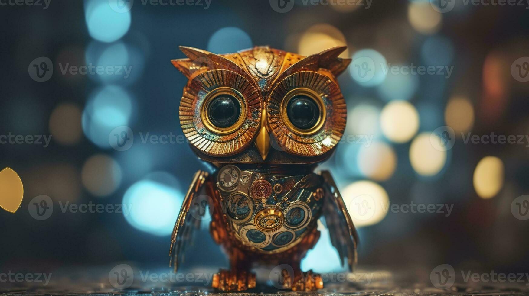 AI generated glistening alien owl. AI Generated photo