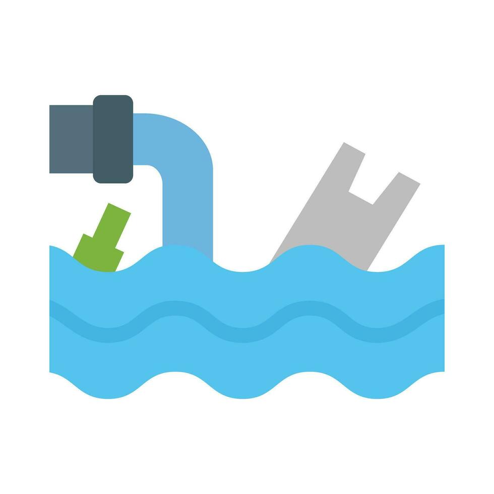 Water Pollution Vector Flat Icon For Personal And Commercial Use.