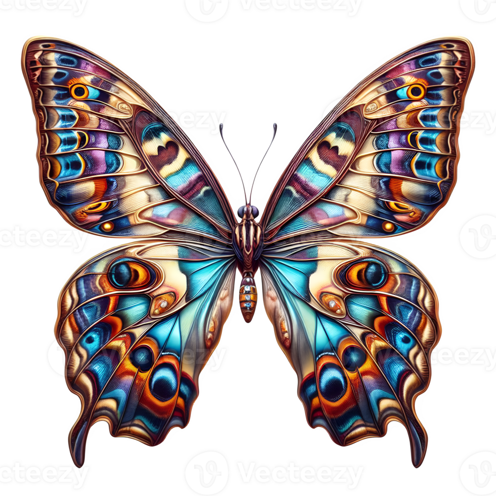 AI generated Color-rich butterfly, on a PNG with a crystal-clear background.