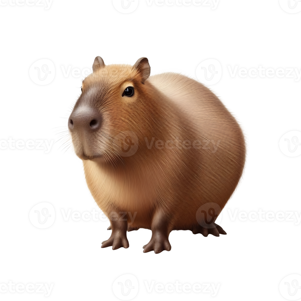 AI generated Isolated capybara animal on a transparent background, PNG Format
