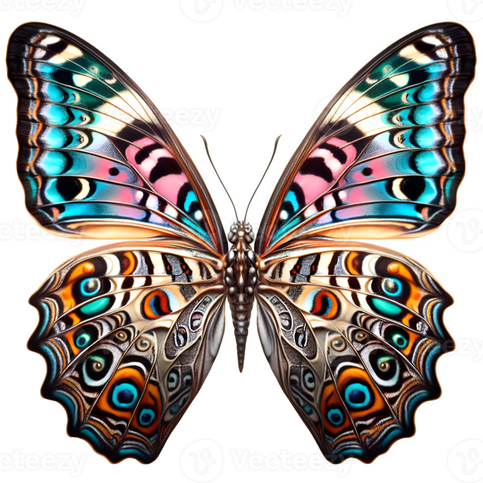 AI generated Isolated Colorful and Beautiful Butterfly PNG on a transparent background