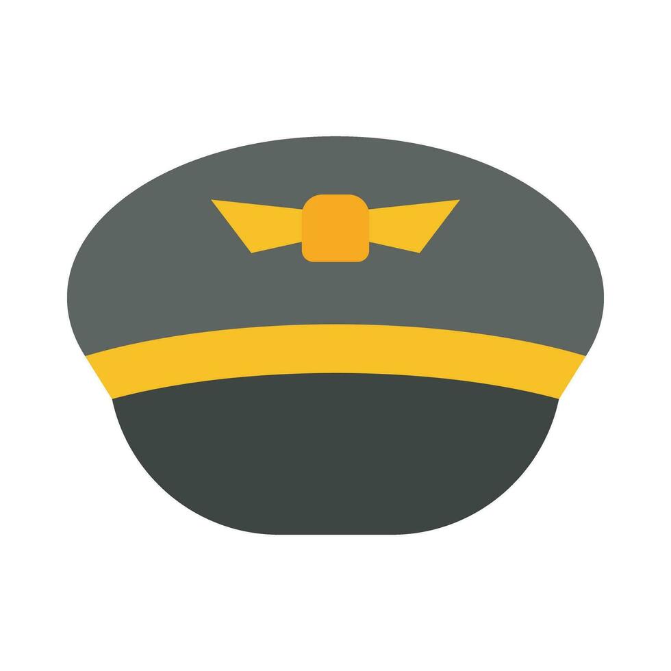 Pilot Hat Vector Flat Icon For Personal And Commercial Use.