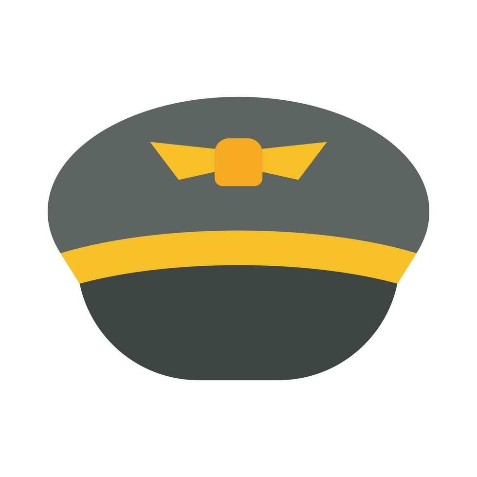 Pilot Hat Vector Flat Icon For Personal And Commercial Use.