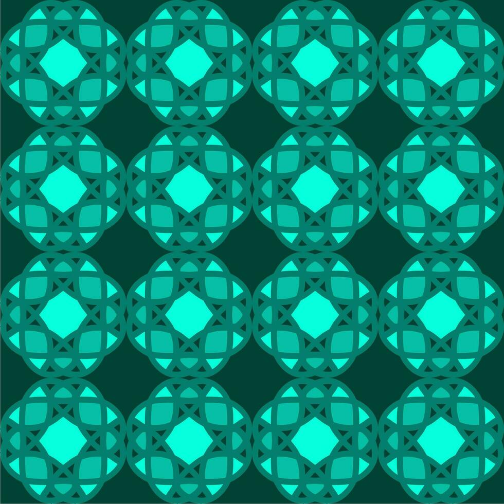 blue turquoise aqua menthe mandala art seamless pattern floral creative design background vector illustration