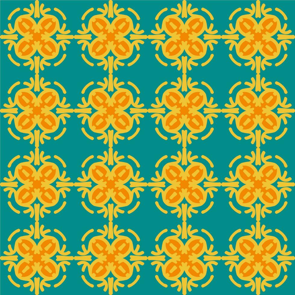 green olive yellow mandala art seamless pattern floral creative design background vector illustration