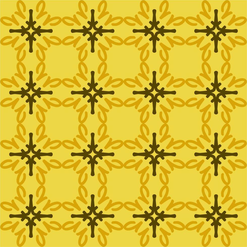 yellow sun mandala art seamless pattern floral creative design background vector illustration