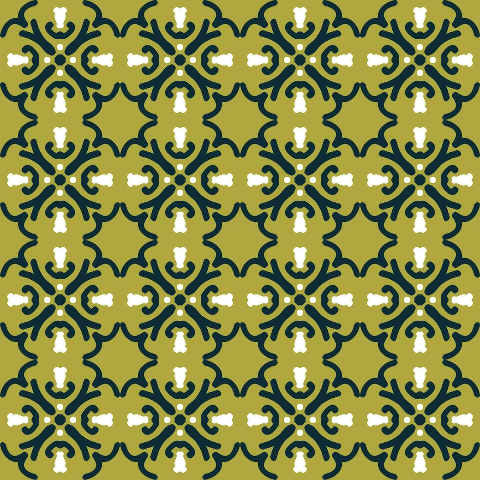 green olive yellow mandala art seamless pattern floral creative design background vector illustration