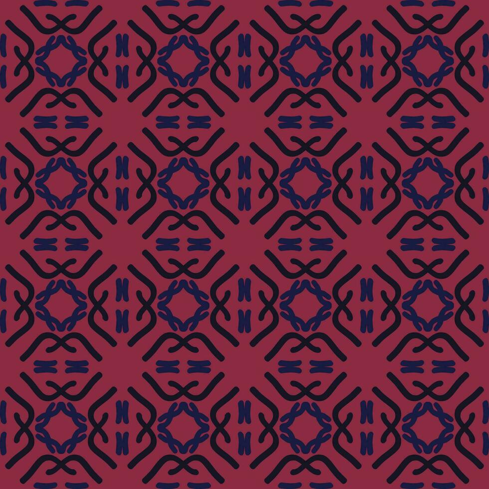 blue red mandala art seamless pattern floral creative design background vector illustration