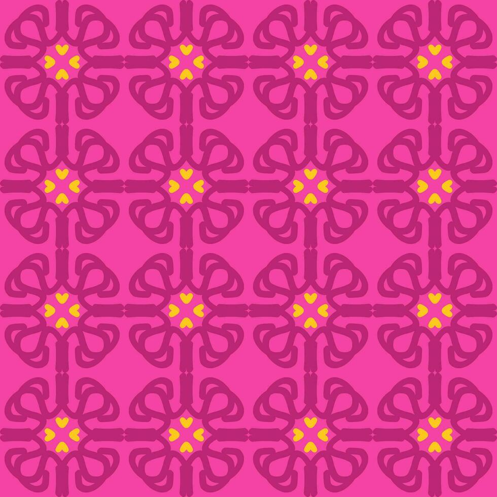 pink violet yellow mandala art seamless pattern floral creative design background vector illustration